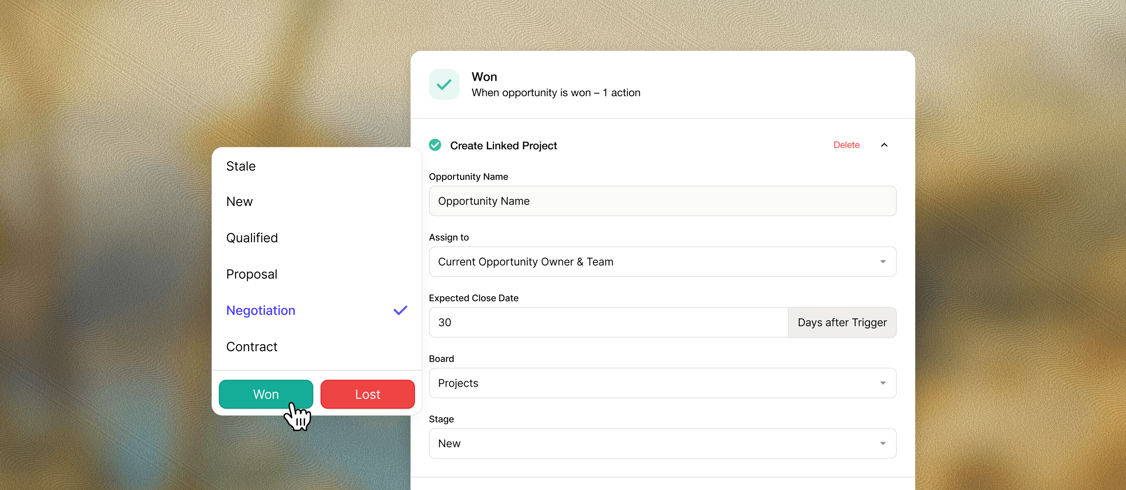 Opportunity won or lost in Capsule CRM